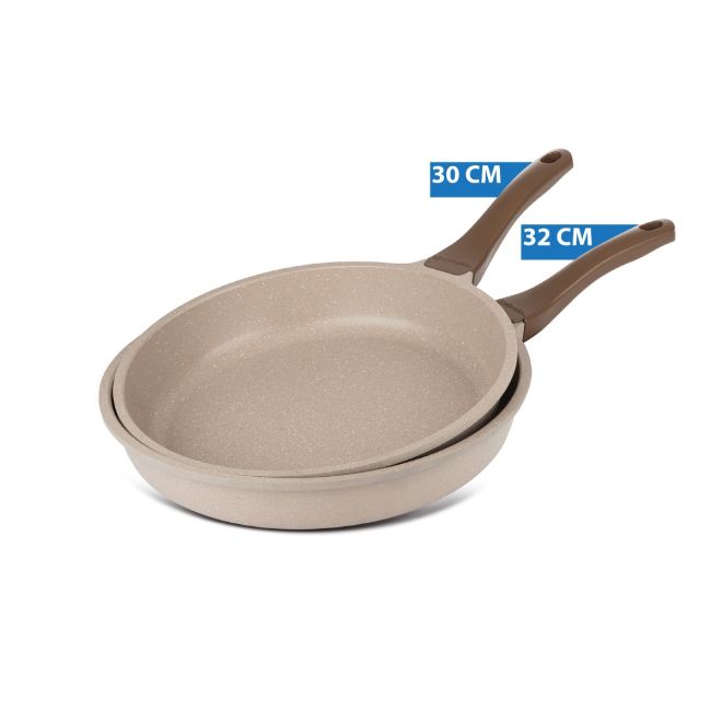 Thermo AD Granite Fry Pan Set 2 PCS 30-32 cm Beige
