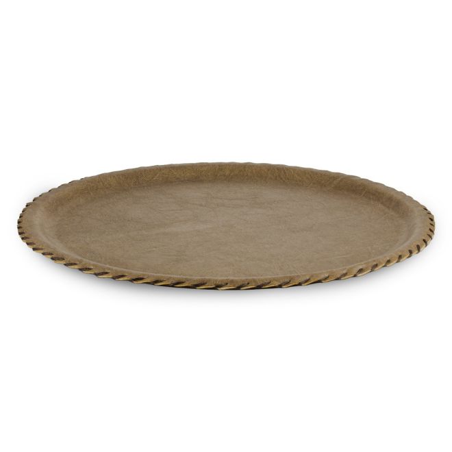 Round Leather Tray (33 Cm) Brown