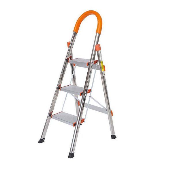 Premium Care Stainless Steel Ladder 3 Aluminum Steps
