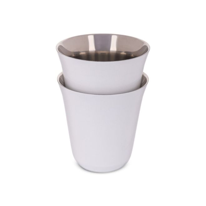 Espresso Stainless Steel Cup 2 PCS 170 ml White