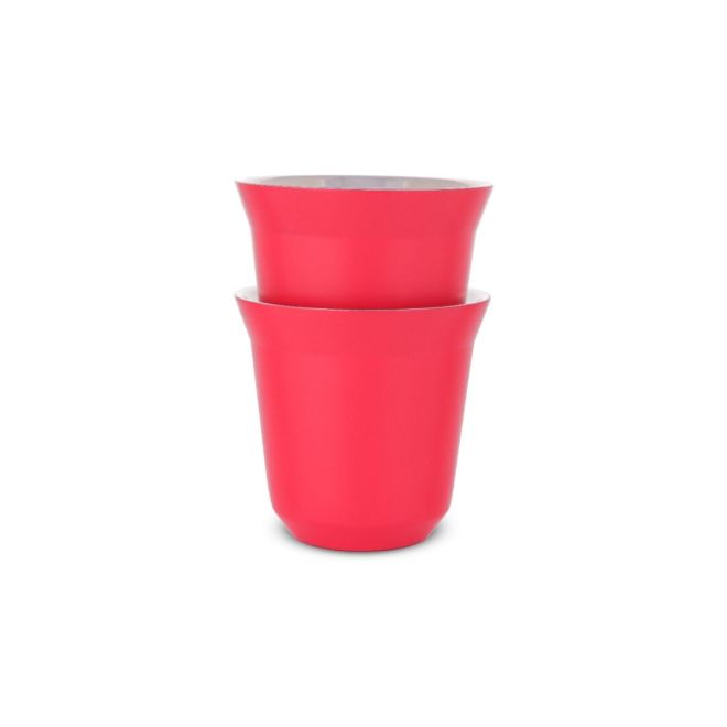 Espresso Stainless Steel Cup 2 PCS 80 ml Red