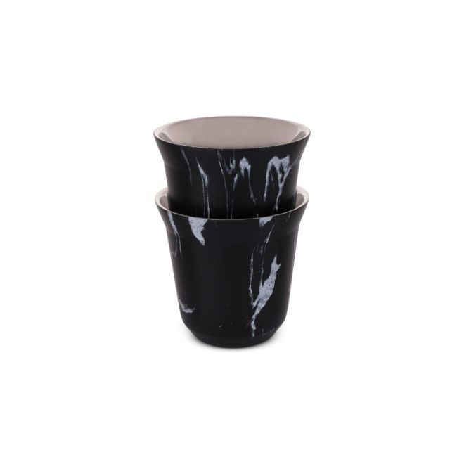Espresso Stainless Steel Cup 2 PCS 80 ml Black Marble