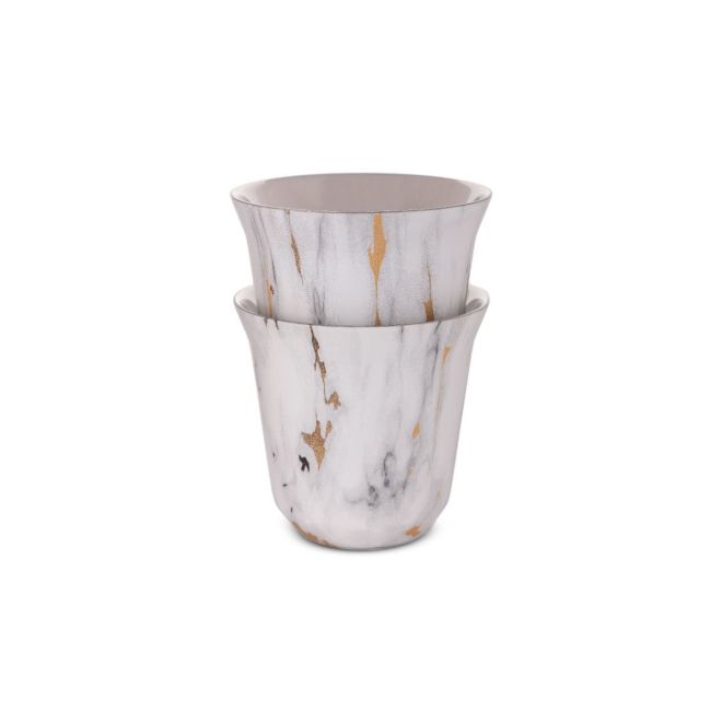 Espresso Stainless Steel Cup 2 PCS 80 ml Gold Marble