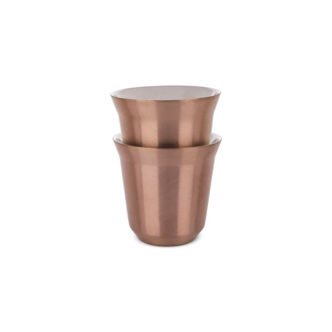 Espresso Stainless Steel Cup 2 PCS 80 ml Gold Rose