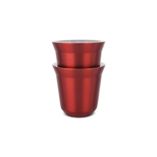 Espresso Stainless Steel Cup 2 PCS 80 ml Dark Red