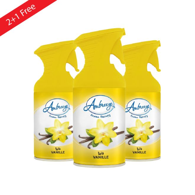 Ambreeze Air Freshener Aroma Therapy 250 ml (2+1 Free) Vanilla