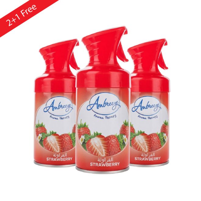 Ambreeze Air Freshener Aroma Therapy 250 ml (2+1 Free) Strawberry