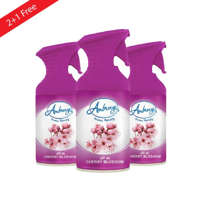 Ambreeze Air Freshener Aroma Therapy 250 ml (2+1 Free) Cherry Blossom