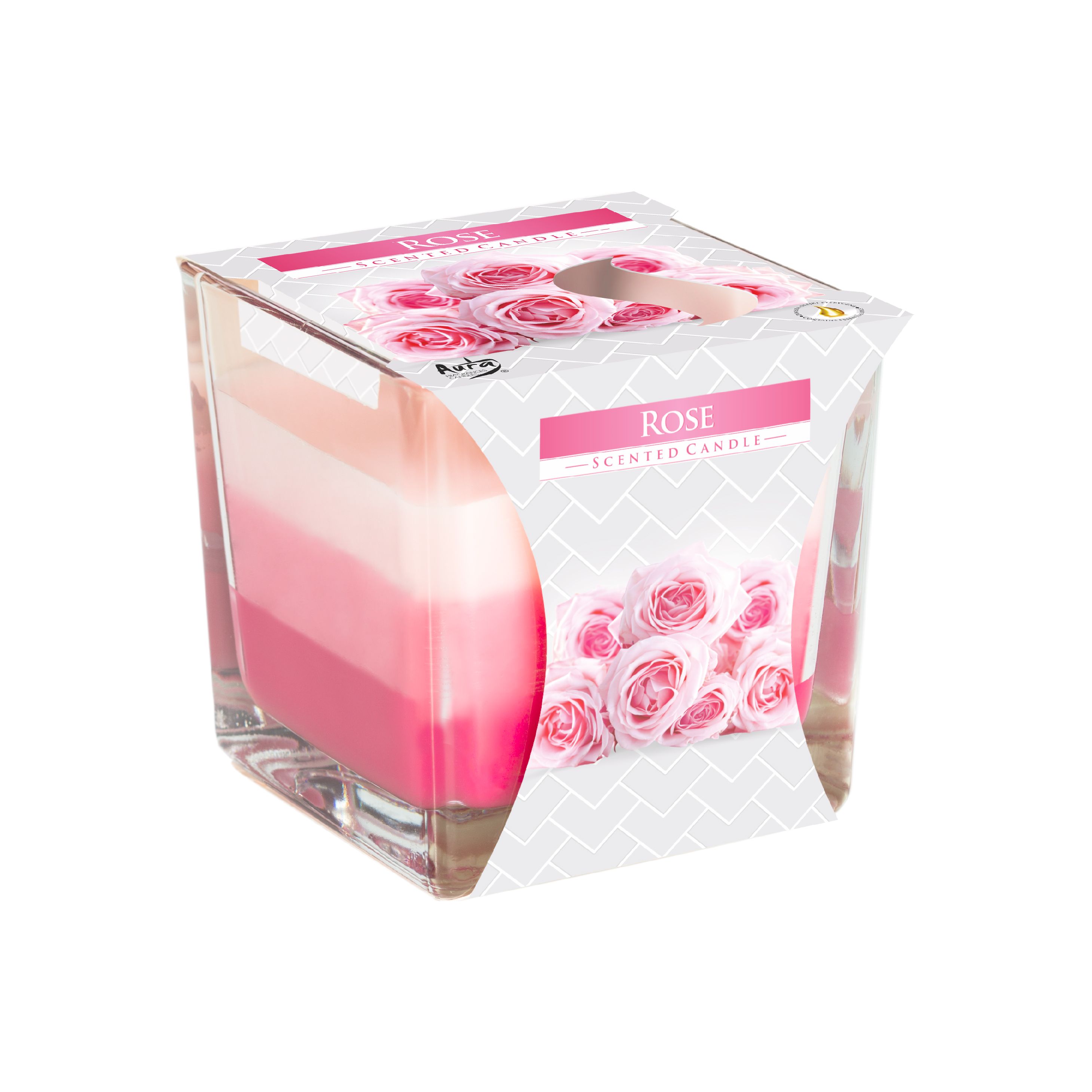 Aura 3 Coloured Scented Candle 170 g Rose