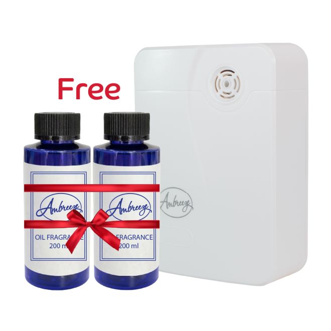 Essential Oil Diffuser white Coverage  100-200 m³ + 2*200 ml Free Perfume