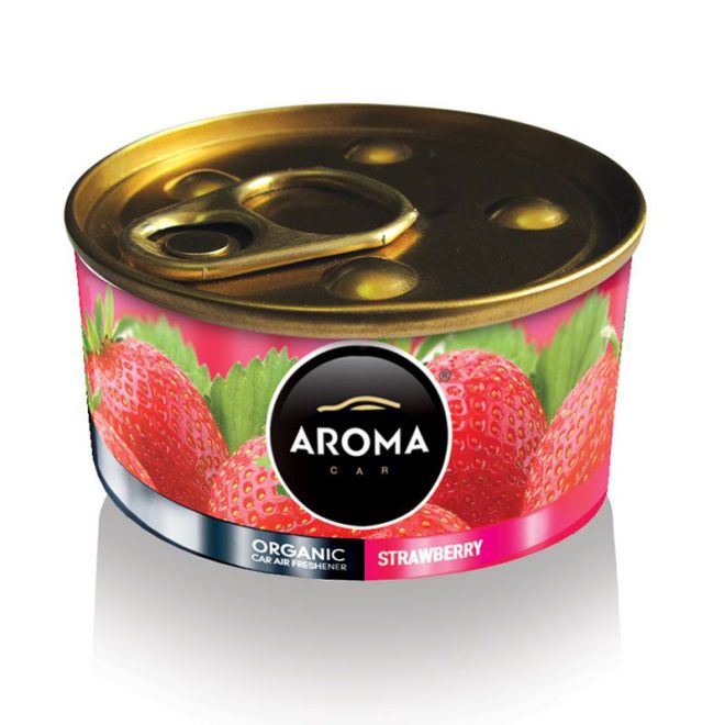 Aroma Car Air Freshener Organic Can 40 g Strawberry