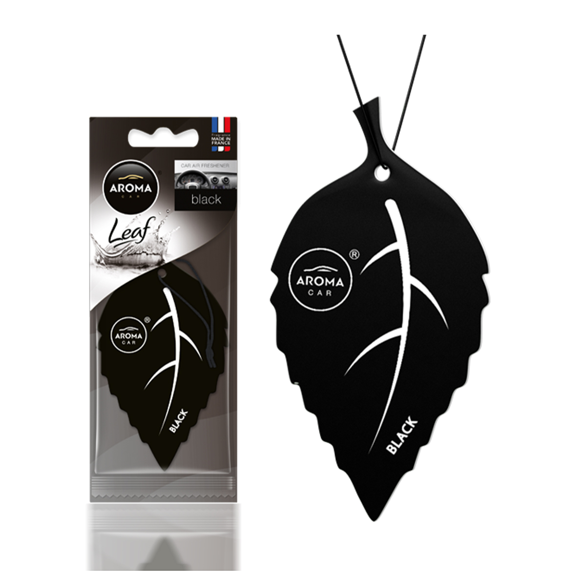 Aroma Car Air Freshener Leaf Black