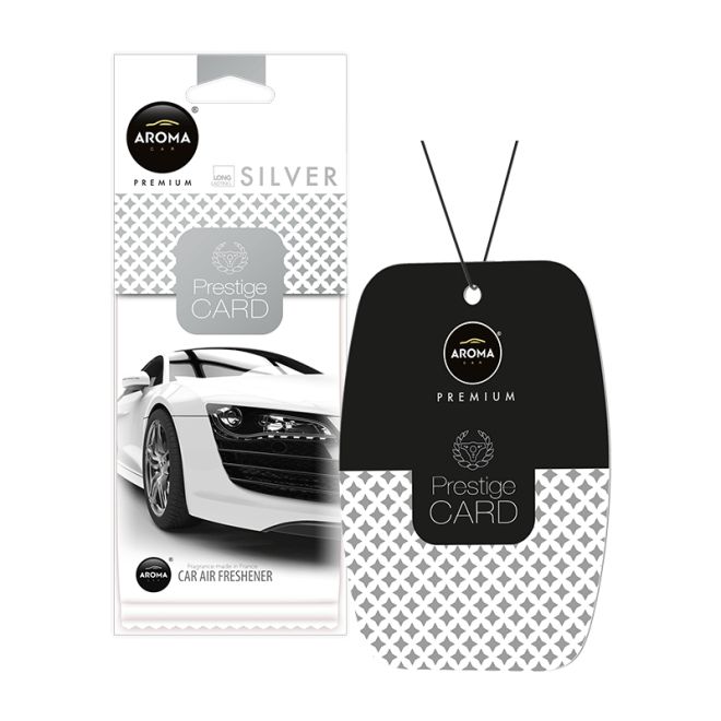 Aroma Prestige Car Air Freshener Paper Silver