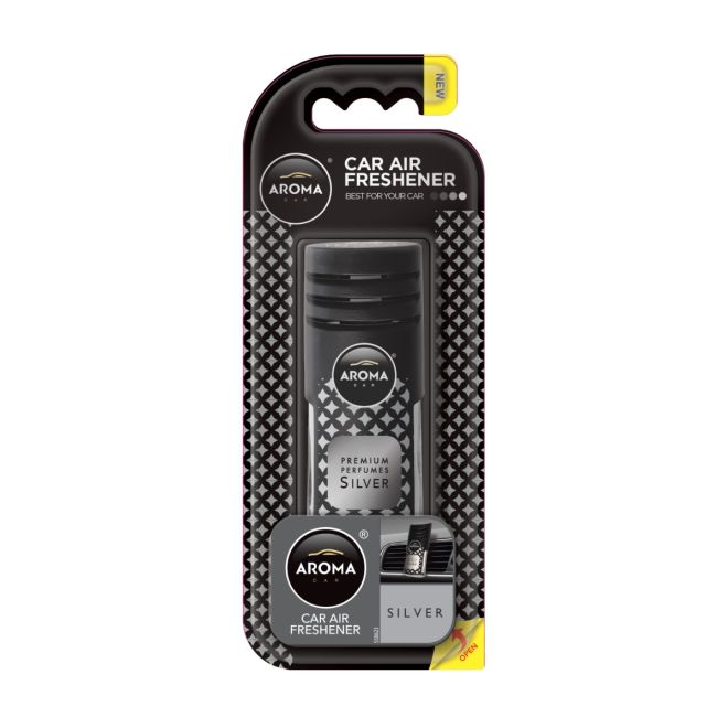Aroma Prestige Vent Car Air Freshener 7ml Silver